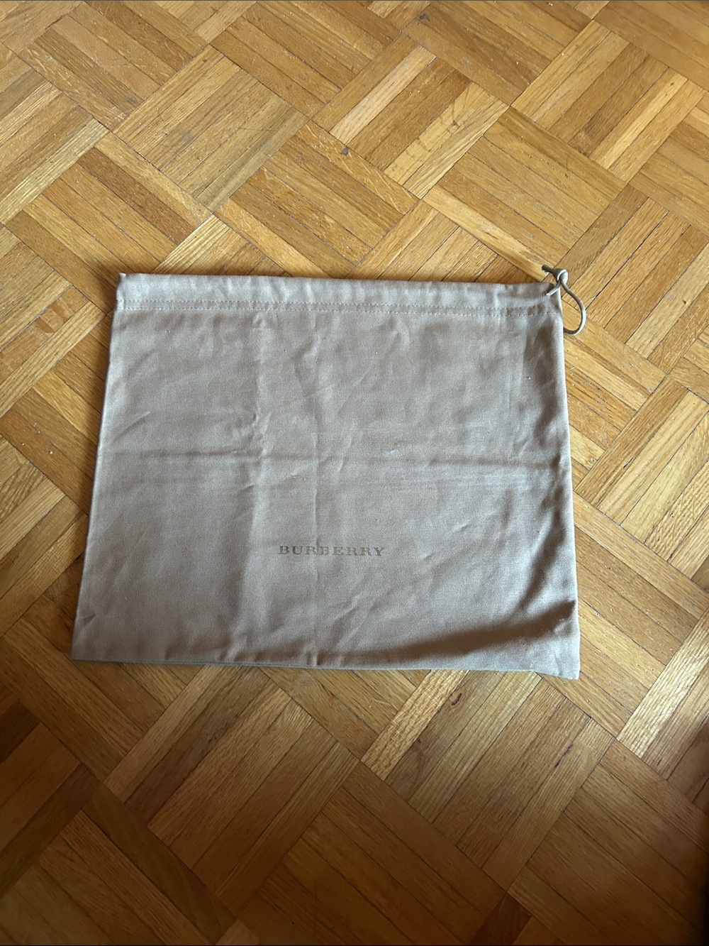 Burberry Taupe Drawstring Dust Pouch